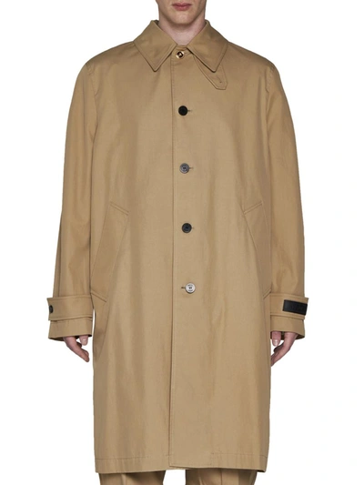 Shop Versace Coats In Champagne