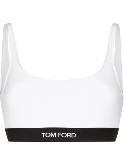 Shop Tom Ford Bralette With Logo In White