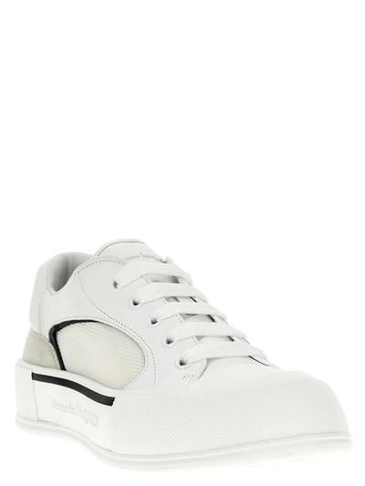 Shop Alexander Mcqueen 'neoprene Canvas' Sneakers In White/black