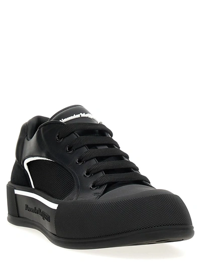 Shop Alexander Mcqueen 'neoprene Canvas' Sneakers In White/black