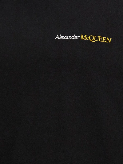 Shop Alexander Mcqueen Logo Embroidery T-shirt In Black