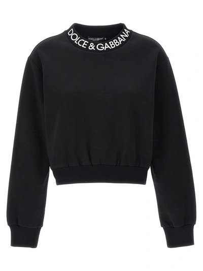 Shop Dolce & Gabbana Logo Embroidery Sweatshirt In Black