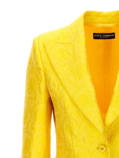 Shop Dolce & Gabbana Single-breasted Turlington Blazer In Yellow