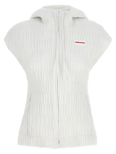 Shop Ferragamo Salvatore  Hooded Vest In White