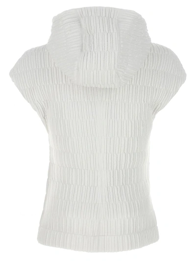 Shop Ferragamo Hooded Vest In White