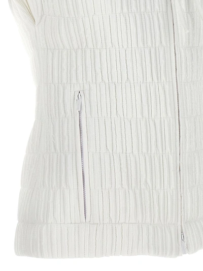 Ferragamo Hooded Vest Sleeveless Elastic Waistband In White