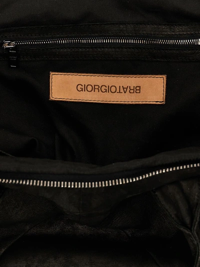 Shop Giorgio Brato Leather Travel Bag In Black