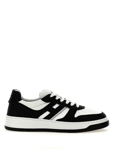 Shop Hogan 'h630' Sneakers In White/black