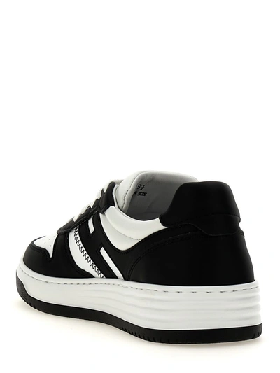 Shop Hogan 'h630' Sneakers In White/black