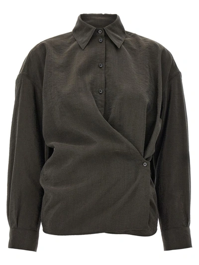 Shop Lemaire 'twisted' Shirt In Brown