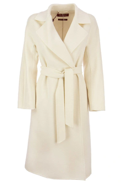 Shop Max Mara Studio Cles - Wool, Cashmere And Silk Coat In Ivory
