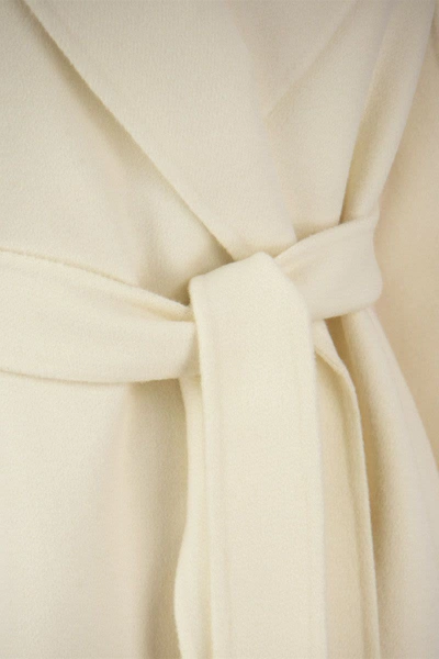 Shop Max Mara Studio Cles - Wool, Cashmere And Silk Coat In Ivory