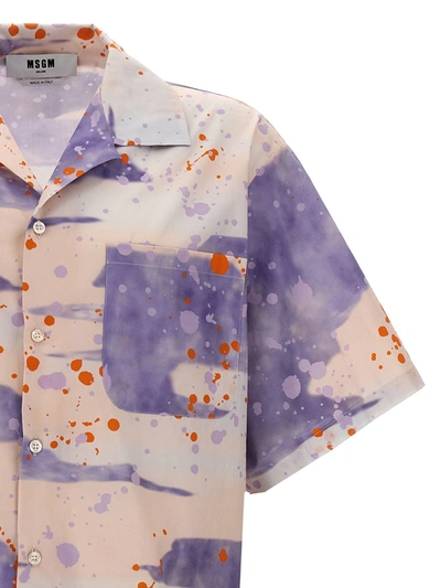 Shop Msgm Camouflage Print Shirt In Multicolor