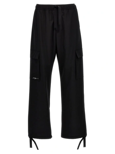 Shop Msgm Cargo Trousers In Black
