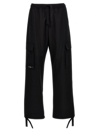 Msgm Cargo Trousers Functional Adjustable Hem In Black