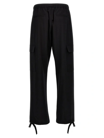 Msgm Cargo Trousers Functional Adjustable Hem In Black