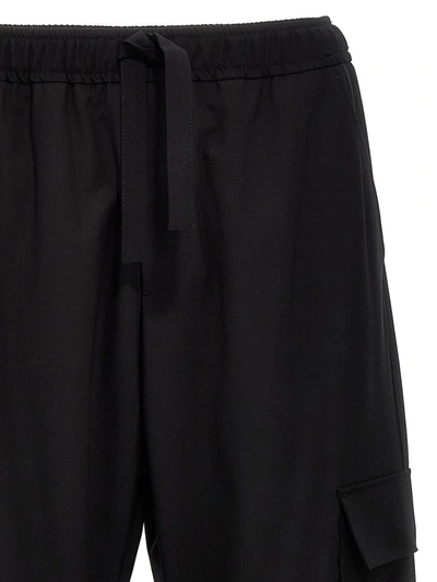 Shop Msgm Cargo Trousers In Black