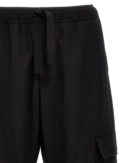Msgm Cargo Trousers Functional Adjustable Hem In Black