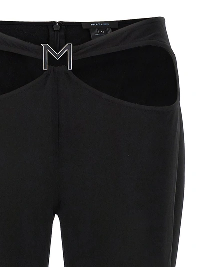 Shop Mugler 'm Cut-out' Trousers In Black
