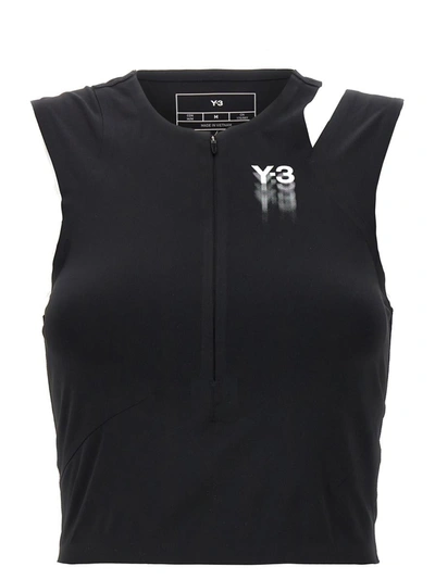 Shop Y-3 Adidas 'running' Sporty Top In Black