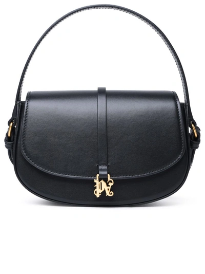 Shop Palm Angels 'lockbag' Black Leather Bag