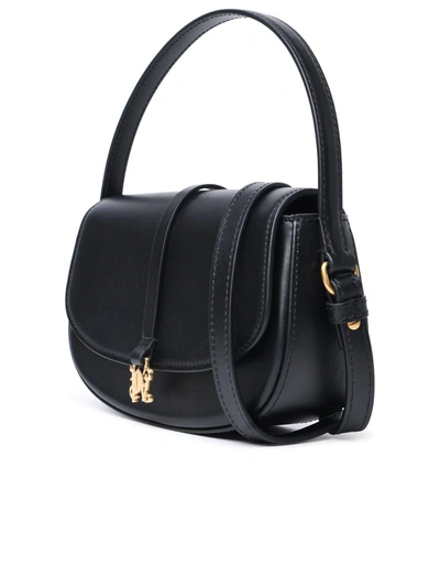 Shop Palm Angels 'lockbag' Black Leather Bag