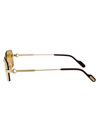 Shop Cartier Sunglasses In 007 Gold Gold Orange