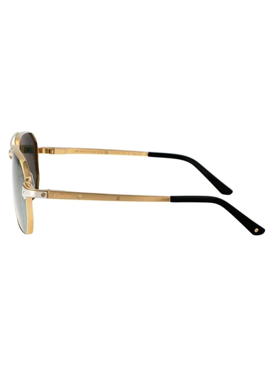 Shop Cartier Sunglasses In 002 Gold Gold Green