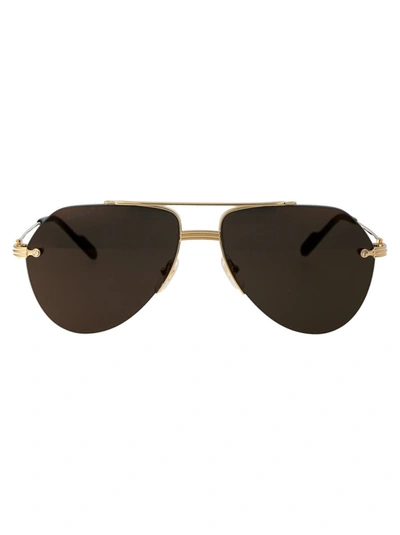 Shop Cartier Sunglasses In 005 Gold Gold Grey