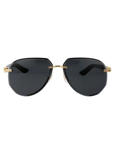 Shop Cartier Sunglasses In 001 Gold Black Grey