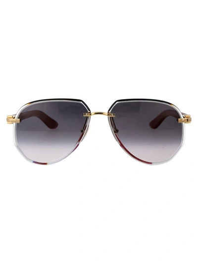 Shop Cartier Sunglasses In 003 Gold Red Grey