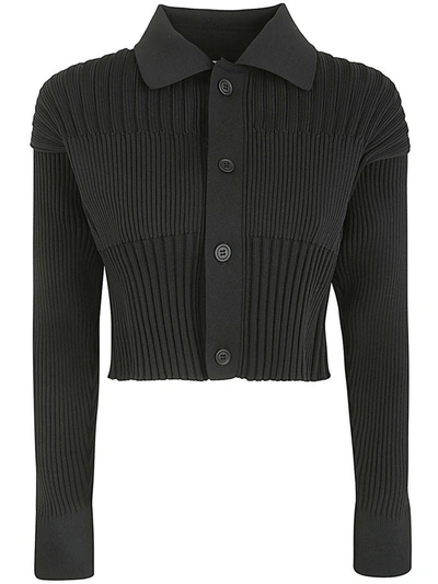Shop Cfcl Fluted Cropped Shirt Cardigan Clothing In Black