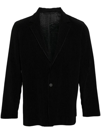 Shop Issey Miyake Homme Plissé  Basics Blazer Clothing In Black