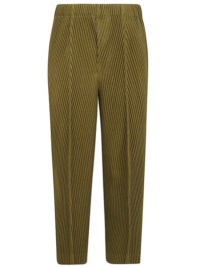 Shop Issey Miyake Homme Plissé  Pleats Bottoms Clothing In Green
