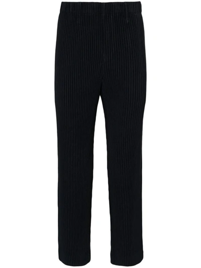 Shop Issey Miyake Homme Plissé  Basics Trousers Clothing In Blue