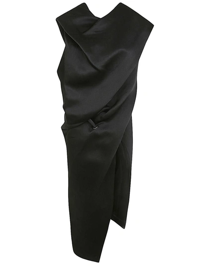 Shop Issey Miyake Enveloping Midi Dress Clothing In Black