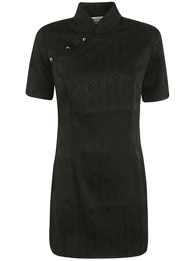 Shop Marine Serre Jacquard Viscose Mini Dress Clothing In Black