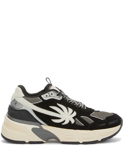 Shop Palm Angels The Palm Runner Sneakers In Black Grey