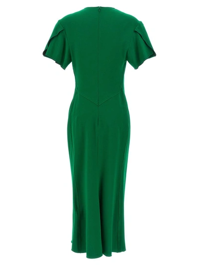 Shop Victoria Beckham 'gathered Waist' Midi Dress In Green