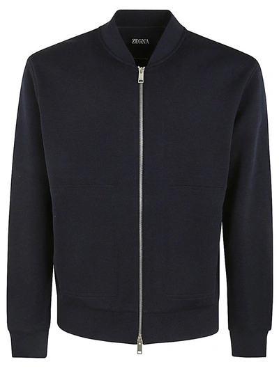 Shop Zegna High Performance Bomber Clothing In Blue