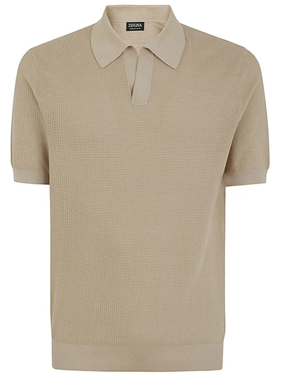 Shop Zegna Premium Cotton Polo Shirt Clothing In Brown