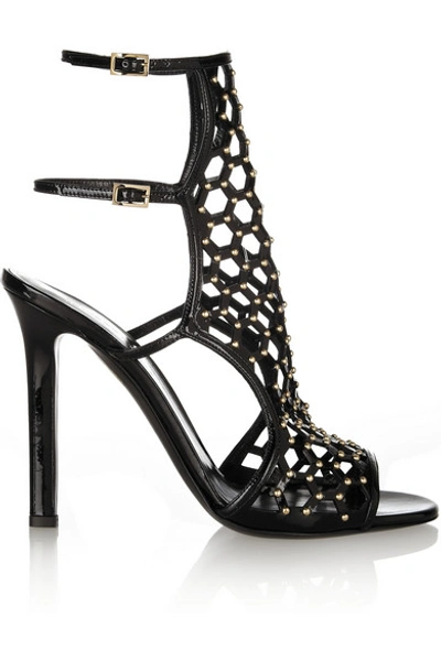 Tamara Mellon Woman Submission Studded Patent-leather Sandals Black