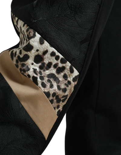 Shop Dolce & Gabbana Elegant Black Leopard Jogger Men's Pants