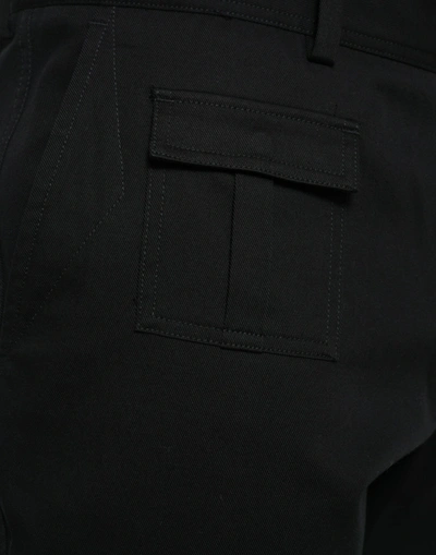 Shop Dolce & Gabbana Elegant Cotton Stretch Jogger Men's Pants In Black And Gray