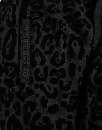 Shop Dolce & Gabbana Black Leopard Cotton Slim Fit Jogger Men's Pants