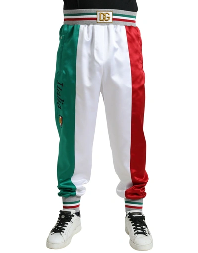 Shop Dolce & Gabbana Italian Stripe Jogger Men's Trousers In Multicolor