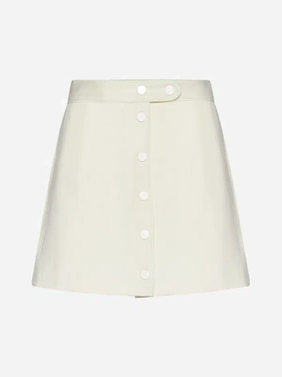Shop Apc Cara Viscose-blend Miniskirt In Ecru