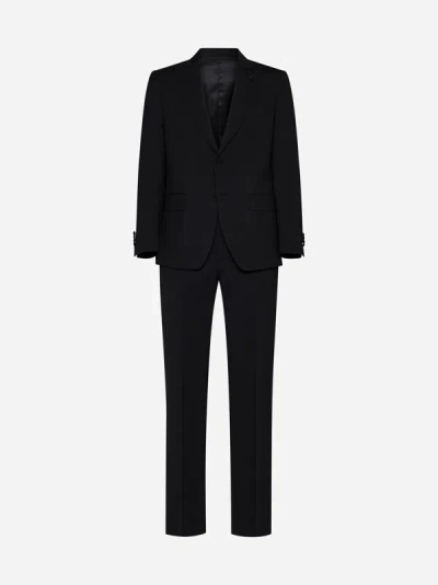 Shop Lardini Wool Single-breasted Suit In Black