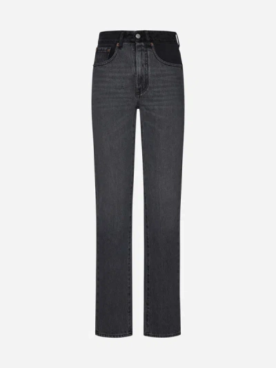 Shop Mm6 Maison Margiela Two-tone Jeans In Grey,black
