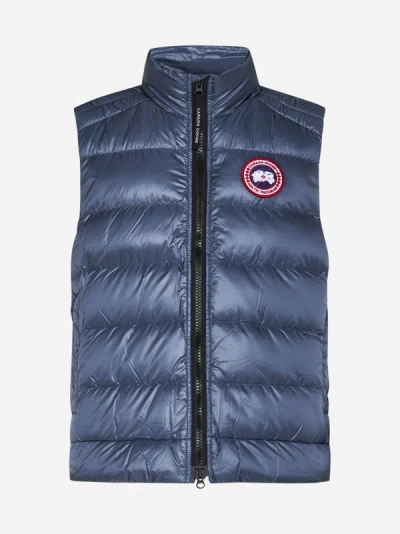Shop Canada Goose Crofton Quilted Nylon Down Vest In Ozone Blue